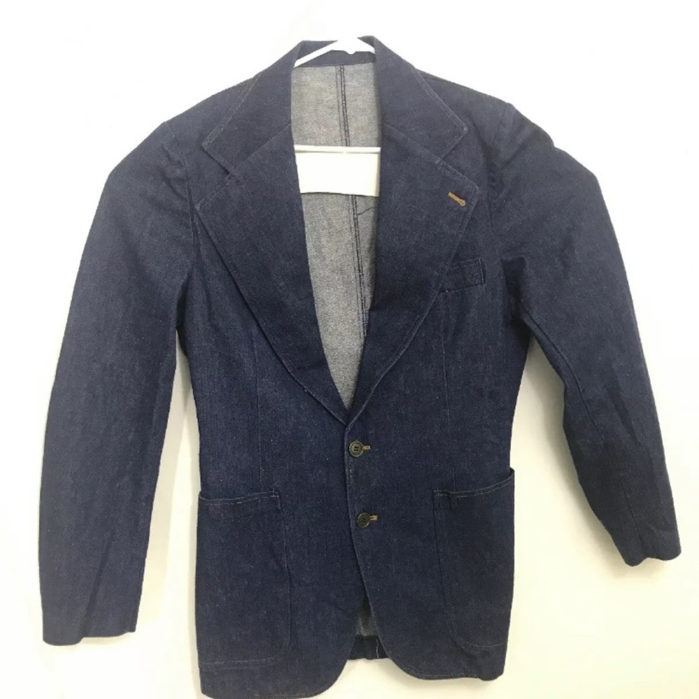 Vintage Wrangler 40L Dark Wash Denim Jean Coat
